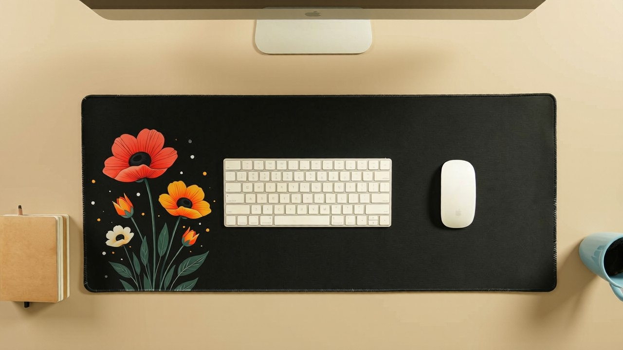 Flora Noir - Minimalistic Deskmat