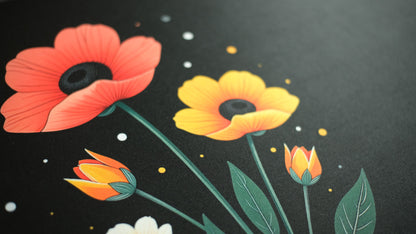Flora Noir - Minimalistic Deskmat